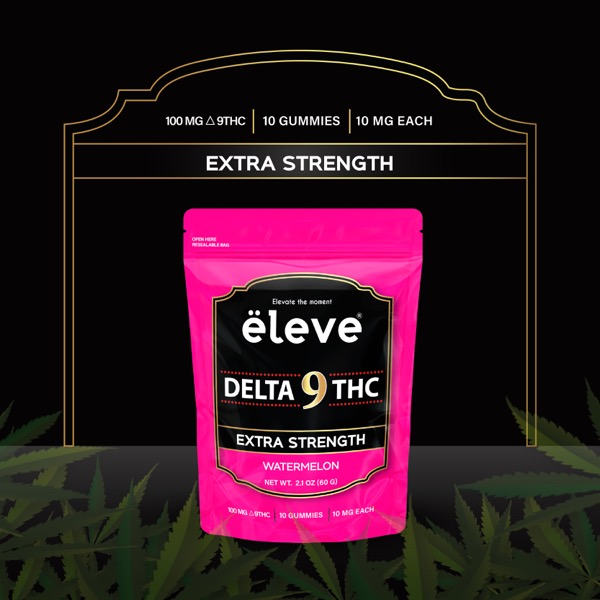 ëleve Delta 9 THC Extra Strength Watermelon, 10 gummies