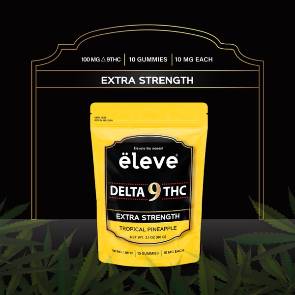 ëleve Delta 9 THC Extra Strength Tropical Pineapple, 10 gummies